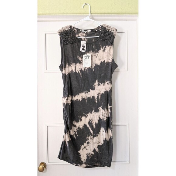 PAM & GELA  Tie Dye Knotted Sleeve Dress Size L - Picture 7 of 12